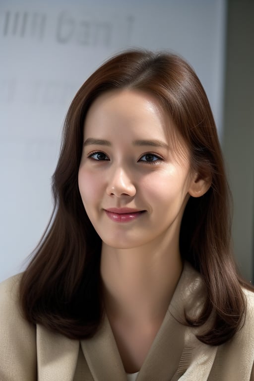 Yoona, 24 years old, smile Yoona's emotion, furrowed brows, thin, Yoona's prominent narrow forehead, slightly sloping nose, Yoona cheekbones, Yoona chin, korean makeup,  photogenic pose, overhead view, HQ, magnification by a professional
camera