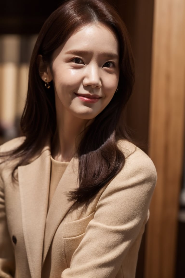 Lim Yoon Ah,22yo, Korean, tall, slender, black hair, yoona crooked legs, yoona protruding forehead, (yoona straight low eyebrows), almond-shaped narrow yoona eyes, dark brown pupils, left eye narrower than right, high yoona cheeks, upturned long  asian nose, thin yoona lips, shy smile, The corners of the lips are deep, dimples on yoona cheeks, high yoona jaw, blunt yoona chin, selfie,a full body shot,lora:IcfgirlLora_v40:1,Beauty,photorealistic,Cutest baby 