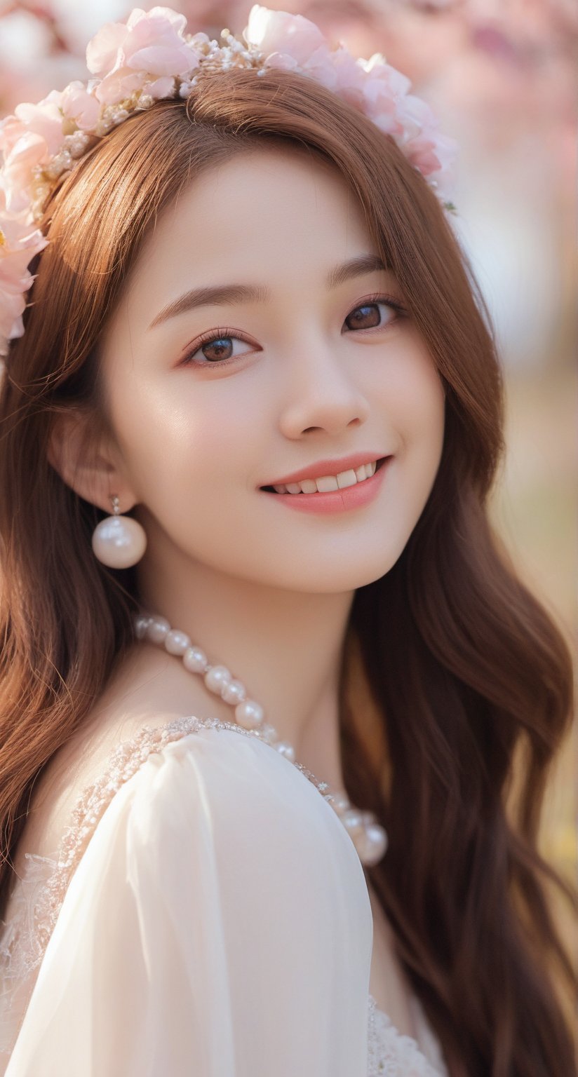 Beautiful soft light, (beautiful and delicate eyes), very detailed, pale skin, (long hair), dreamy, ((front shot)), soft expression, bright smile, art photography, fantasy, jewelry, shyness, soft image, masterpiece , ultra-high resolution, color, very delicate and soft lighting, details, Ultra HD, 8k, highest quality,a 28 year old girl child, ,xxmixgirl