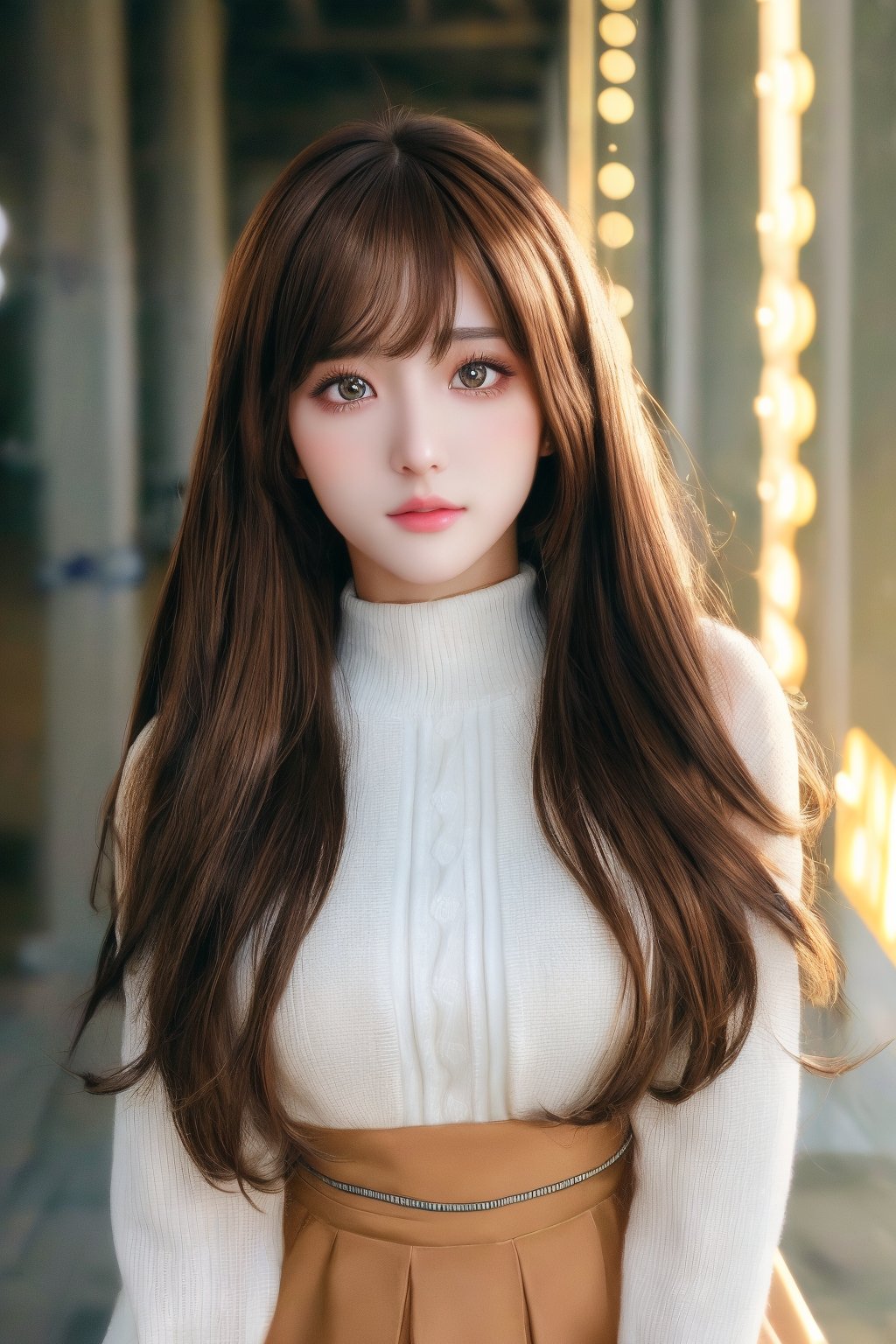 16K, HDR, masterpiece, a girl, (((brown hair, gymnass outfit))). Half-length , anime style illustration with hyper-realistic details, symmetrical face, provocative eyes and soft smile. Enhanced cinematic lighting, lens flare and bokeh effects..,High detailed, dynamic angle, special effect, ,JeeSoo 