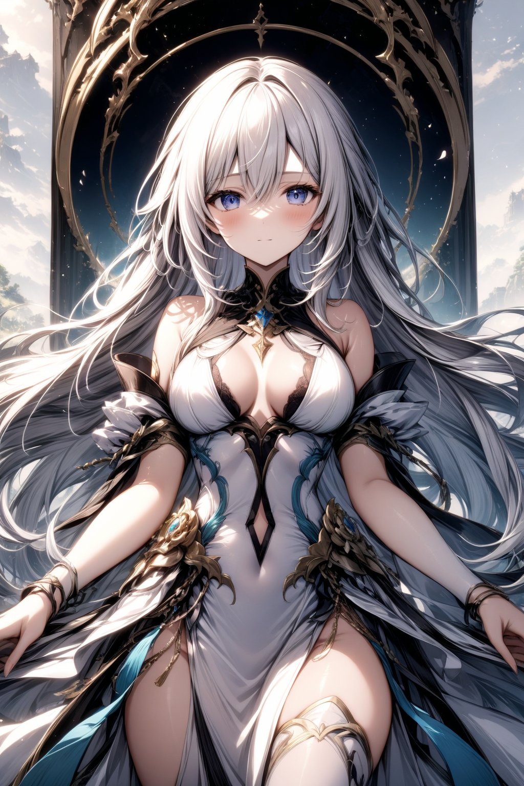 The world of cultivating immortals. female. Long white hair. White clothes