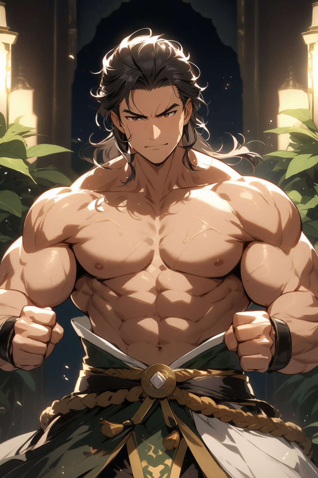 The world of cultivating immortals. Middle-aged uncle. Muscles. Short black hair. Pumping his fists.