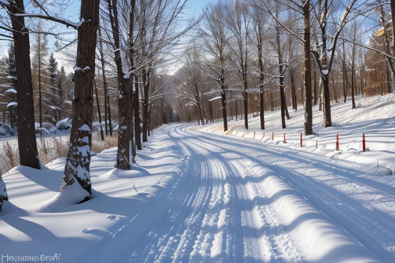 random picture of a bars in nature winter,more detail ,arqui, 