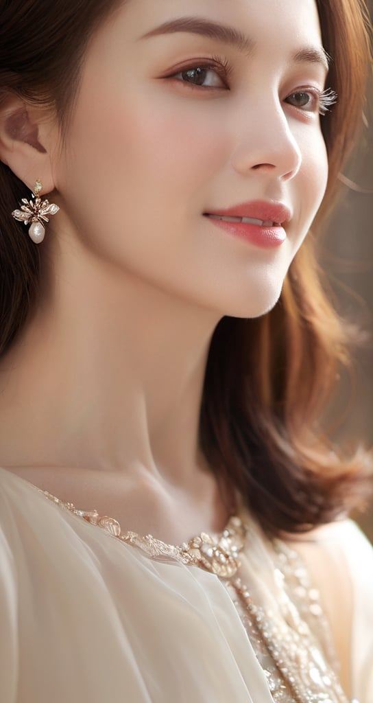 Beautiful soft light, (beautiful and delicate eyes), very detailed, pale skin, (long hair), dreamy, ((front shot)), soft expression, bright smile, art photography, fantasy, jewelry, shyness, soft image, masterpiece , ultra-high resolution, color, very delicate and soft lighting, details, Ultra HD, 8k, highest quality,a 38 year old girl child, ,xxmixgirl