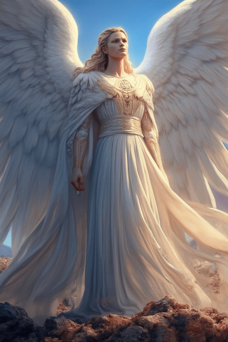 Best Quality, 128K, High Resolution, Masterpiece, Super Detailed, Real, anime style, official art. Seraphim, the highest-ranking angel in angel mythology, with six wings, always serving beside the Most High God. Regular meeting: Holy, holy speaking, showing respect for God. A masterpiece.