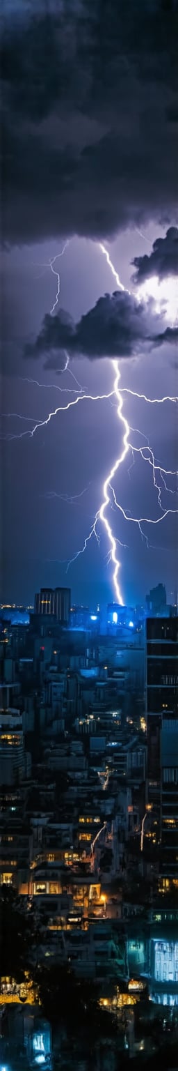 Clouded sky, dark clouds, lightning,
A huge and amazing lightning,
Internet city, blue light, huge city