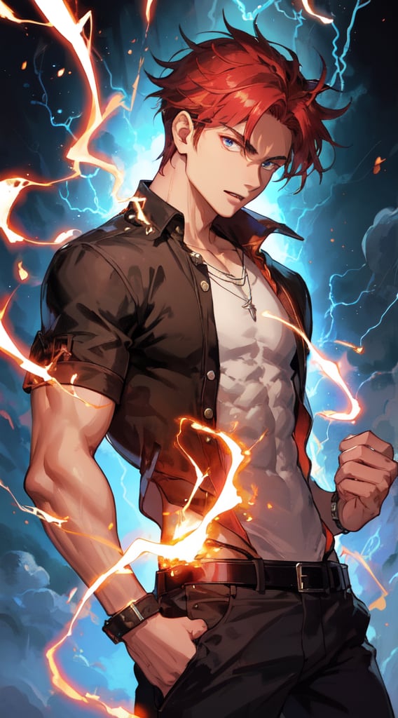 a powerful young man who absorbs lightning and fire