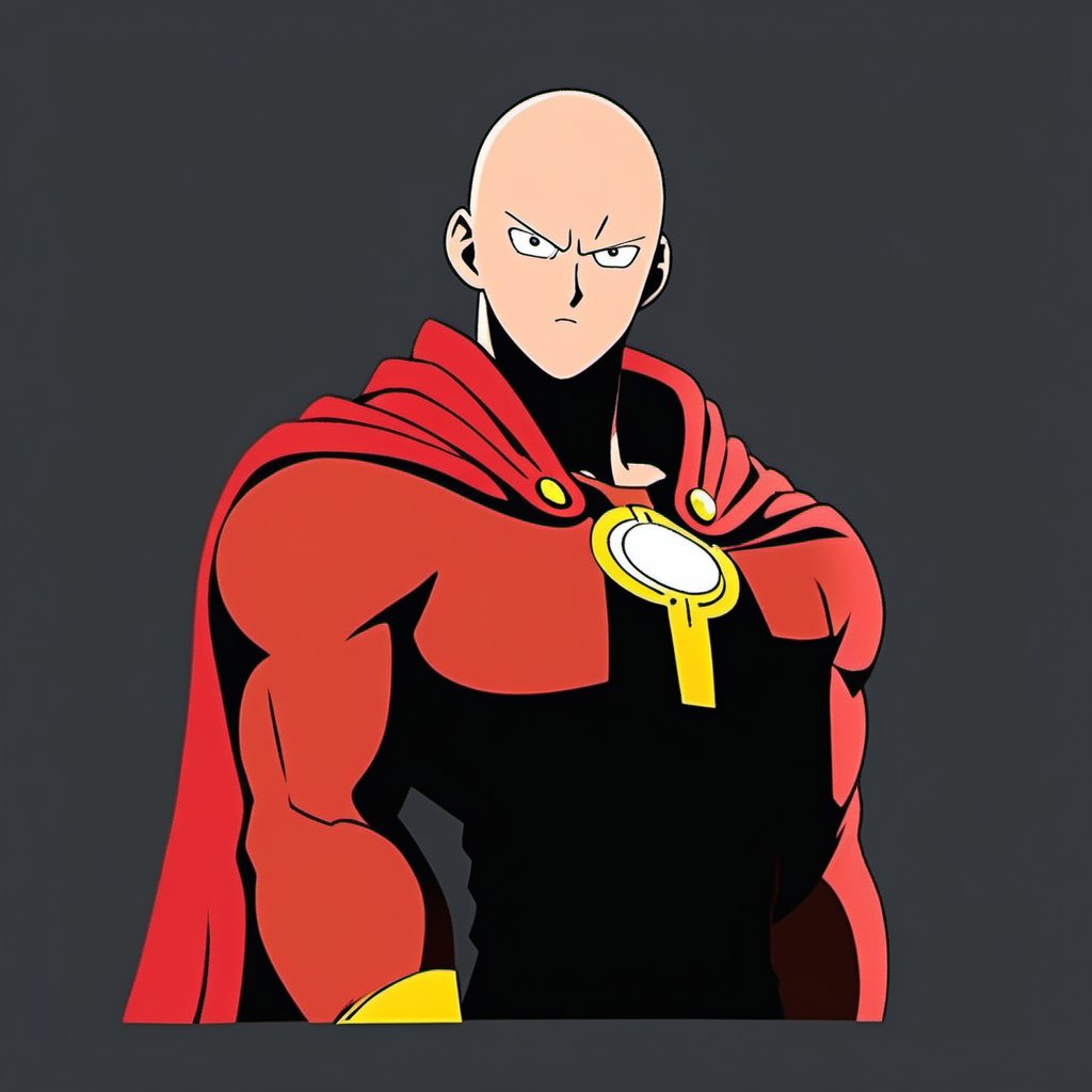 1 boy,one punch man, saitama,flat design,solo,dark background 