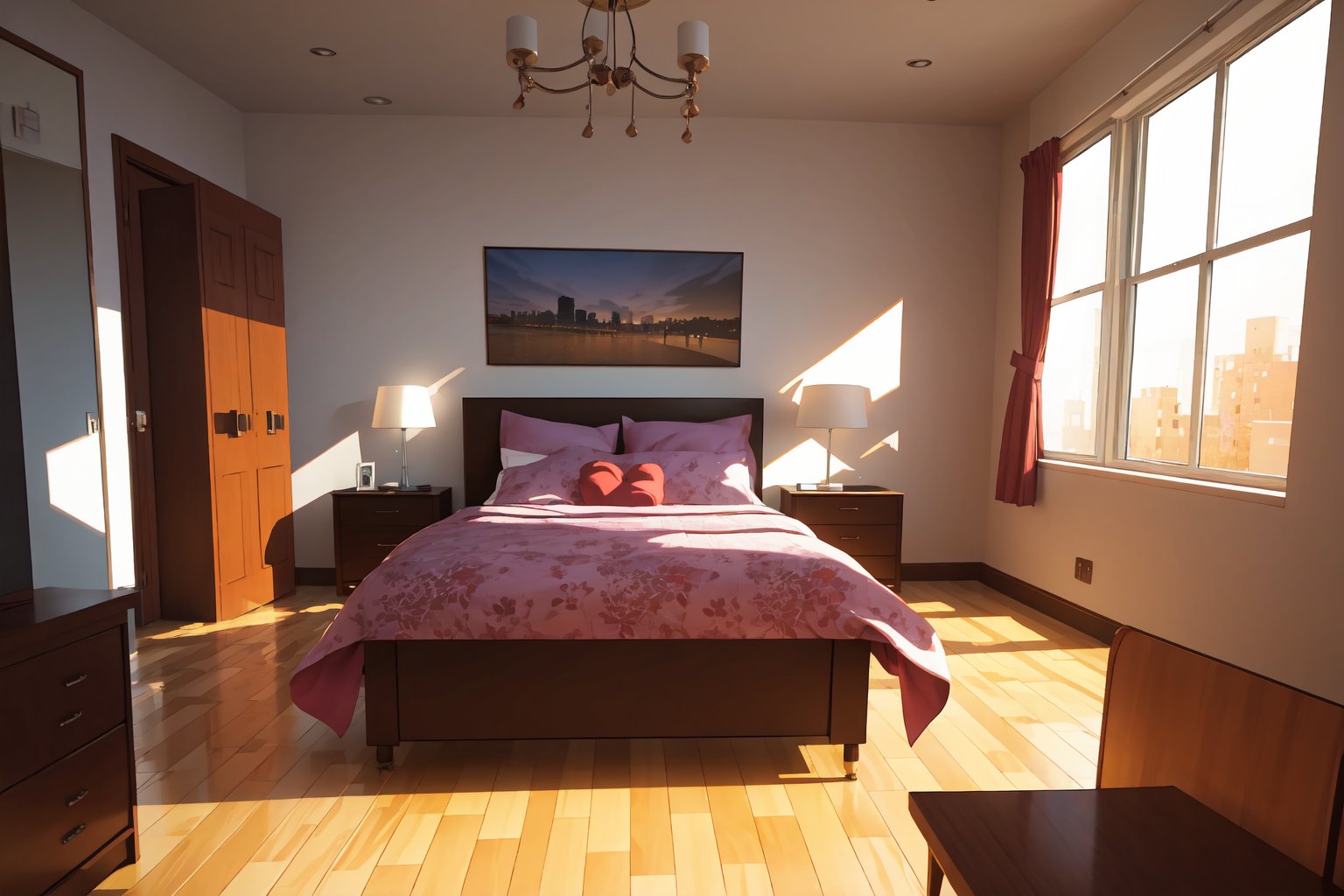 bedroom, indoor, pov shot, [3D:7], [pop art:2], masterpiece, best quality, highres, General