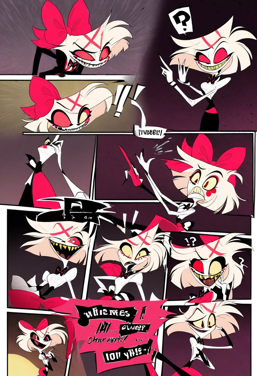 (?!-Panel Comic)(Part 1 above, Part 2 below). Hazbin Hotel. Official character all cast. 