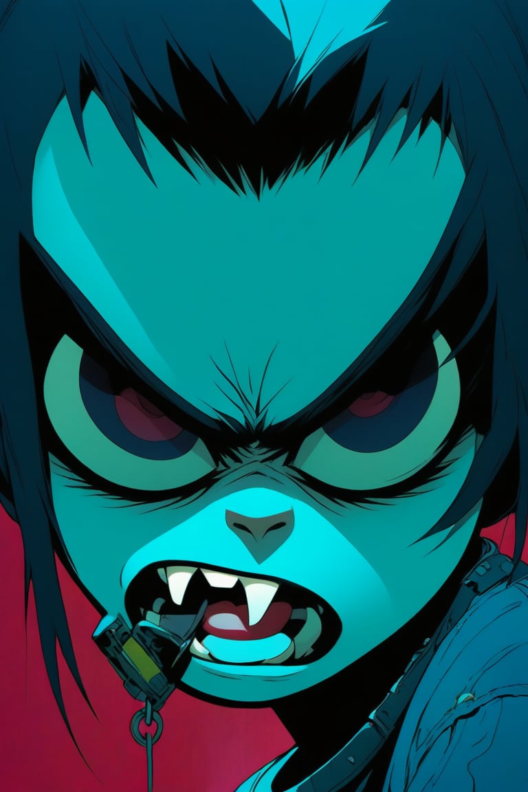 score_9, source_Poster, (?!-frame comic) Be beaten by jamie christopher hewlett (Gorillaz), All Color