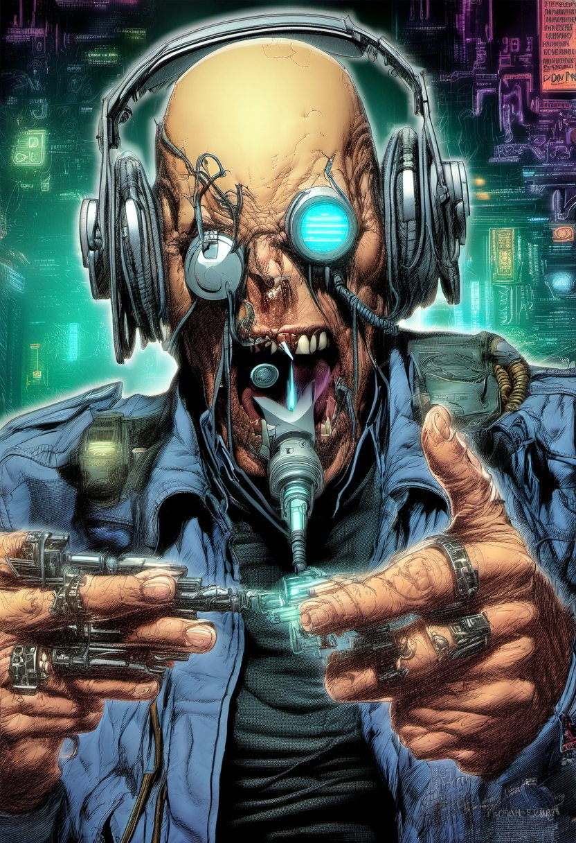 (?!-Panel Comic) Tortured by Heinz Edelmann (cyberpunk), Art Station, Bande Dessinée story transcription, full color,vector,APEX colourful ,Movie Poster,DonMD34thKn1gh7XL