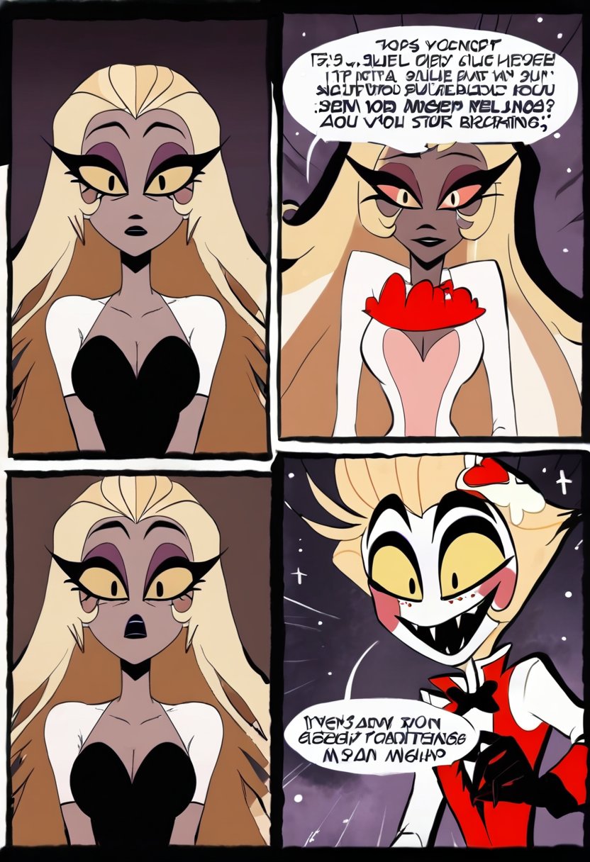 （W-Panel Comic) (Part 1 above, Part 2 below)Hazbin Hotel. All Character Cast. ,sera,lilith