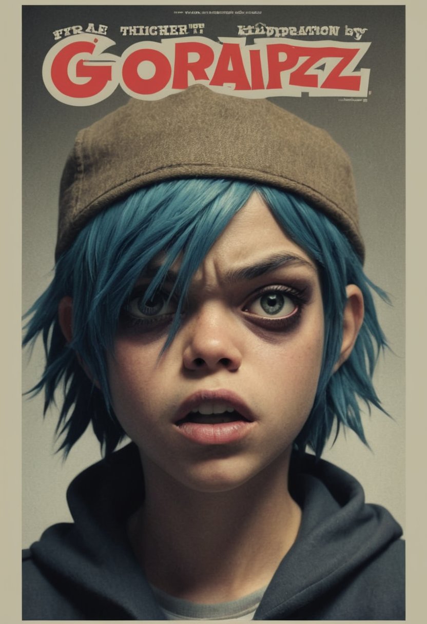 score_9, source_Poster, (?!-frame comic) Kidnapping by jamie christopher hewlett (Gorillaz), All Color