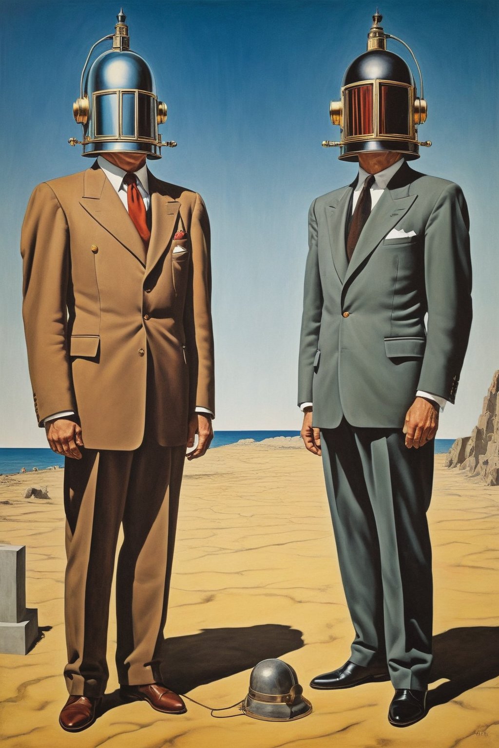  (80s poster) Giorgio de Chirico and Heinz Edelmann, Art Station, Full Color, Salvador Dali style