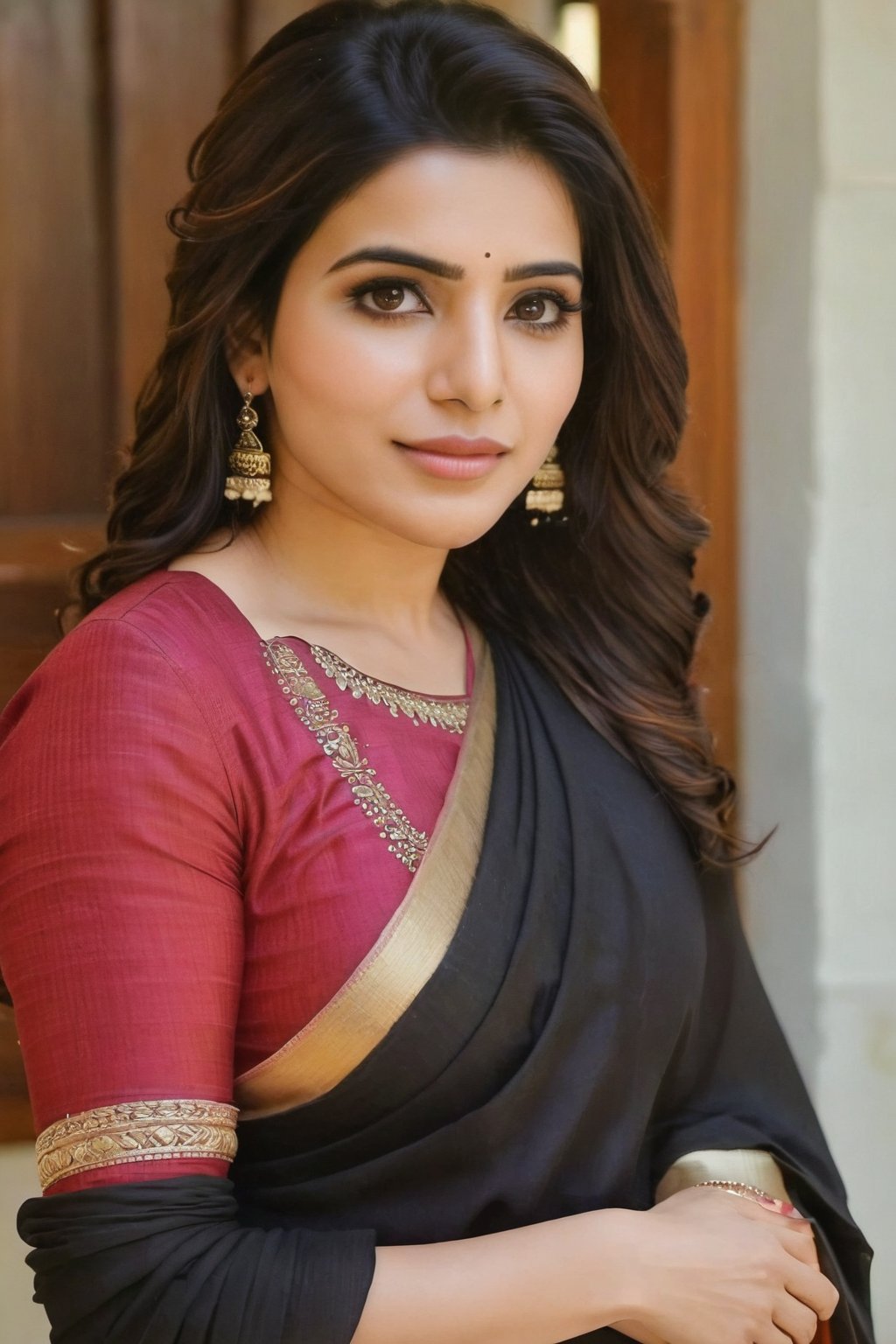 Samantha Ruth Prabhu Celebrity Cute Beautiful Saree Traditional Queen Aesthetic Realistic Infinity ♾️ Fantasy AI Samantha Ruth Prabhu Instagram model, long black_hair, colorful hair, warm, dacing,  indian,Young beauty spirit,shoot.  full photo, full length,  
, top to bottom,
,Future girl,Samantha Ruth Prabhu,18+,SamanthaRuthPrabhu