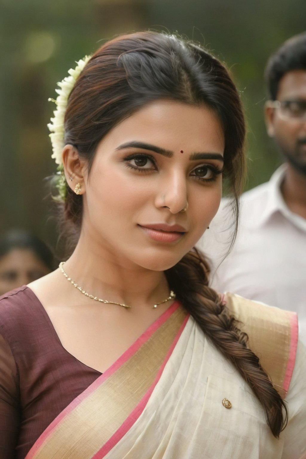 Cute Beautiful, Realistic, Fantasy, Ai, cute, Beautiful, Saree Traditional Queen , Aesthetic Of Samantha Ruth Prabhu 