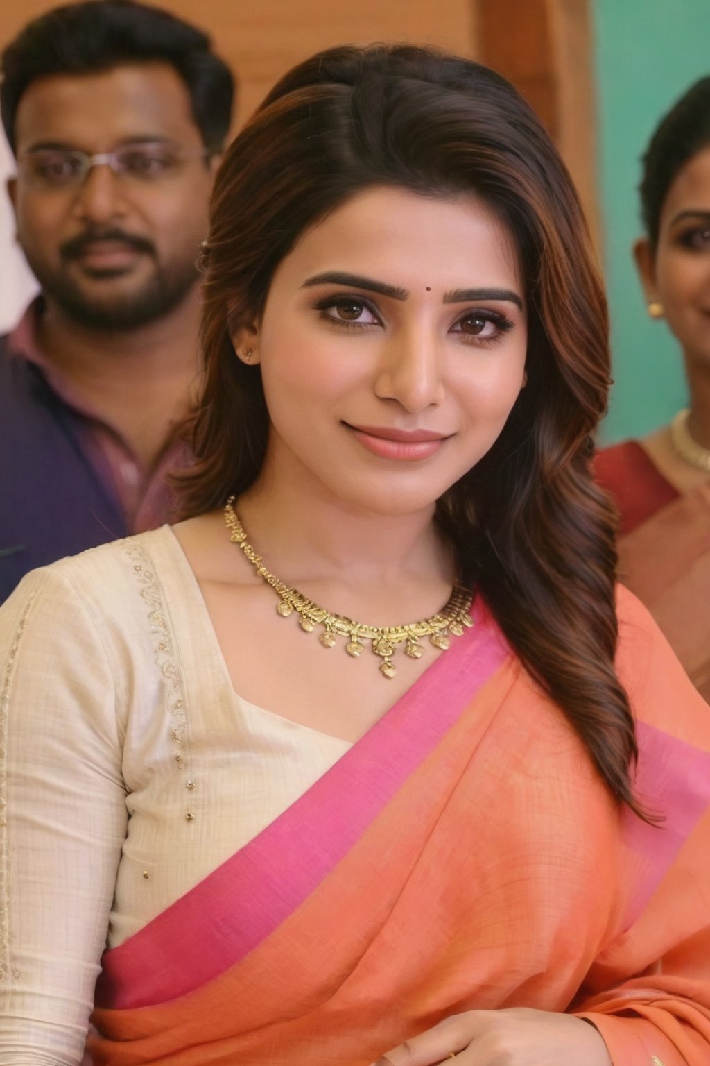 Ultra Realistic Fantasy AI of Samantha Ruth Prabhu Cute smile Beautiful Saree Traditional Queen Realistic Fantasy AI of Samantha Ruth Prabhu 
, top to bottom,
,Future girl,Samantha Ruth Prabhu,18+,SamanthaRuthPrabhu a