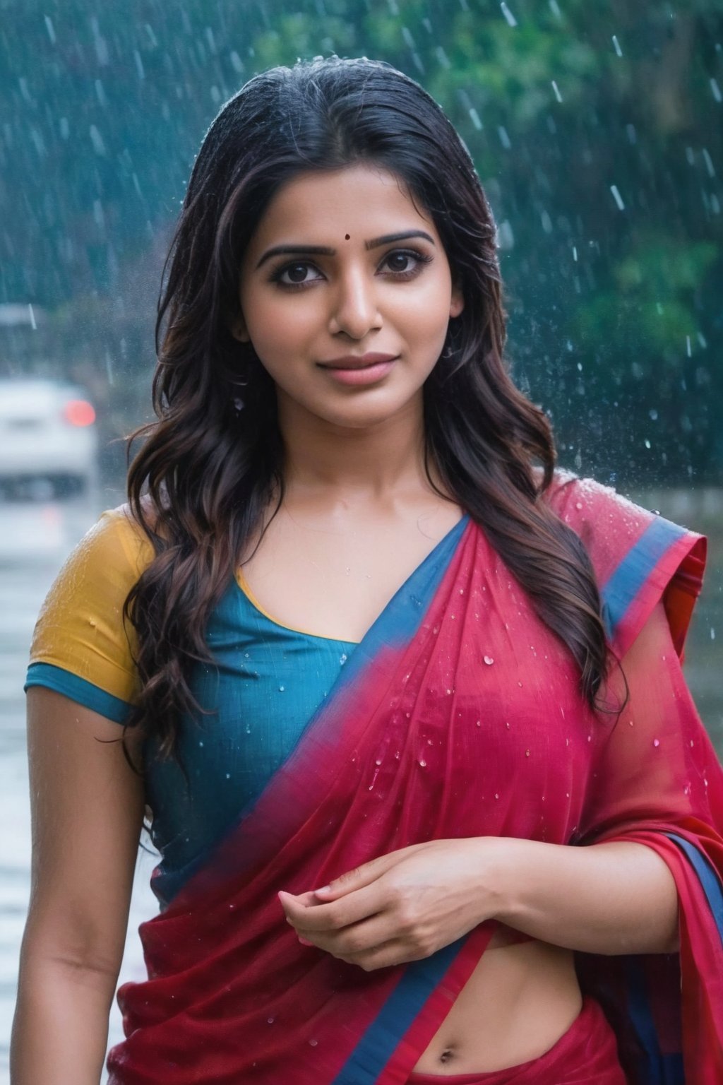  Wet saree in rain 🌧️ ☔ in Airforce Beautiful, Realistic, Fantasy, Ai, cute,  Instagram model, long black_hair, colorful hair, warm, dacing,  indian,Young beauty spirit,.Beautiful, Realistic, Fantasy, Ai, cute,shoot. Beautiful, Realistic, Fantasy, Ai, cute, photo, full length, Beautiful, Realistic, Fantasy, Ai, cute,
, top to bottom,
,Future girl,Samantha Ruth Prabhu,18+,SamanthaRuthPrabhu