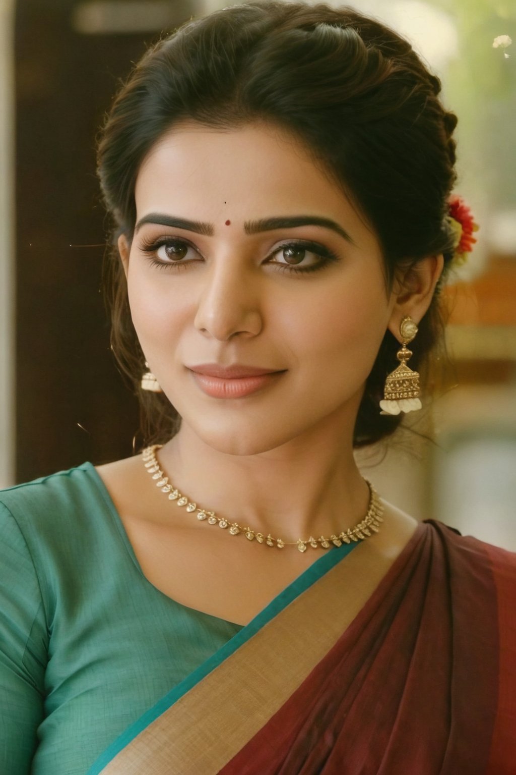 Cute Beautiful, Realistic, Fantasy, Ai, cute, Beautiful, Saree Traditional Queen , Aesthetic Of Samantha Ruth Prabhu as a doctor 🏥💊