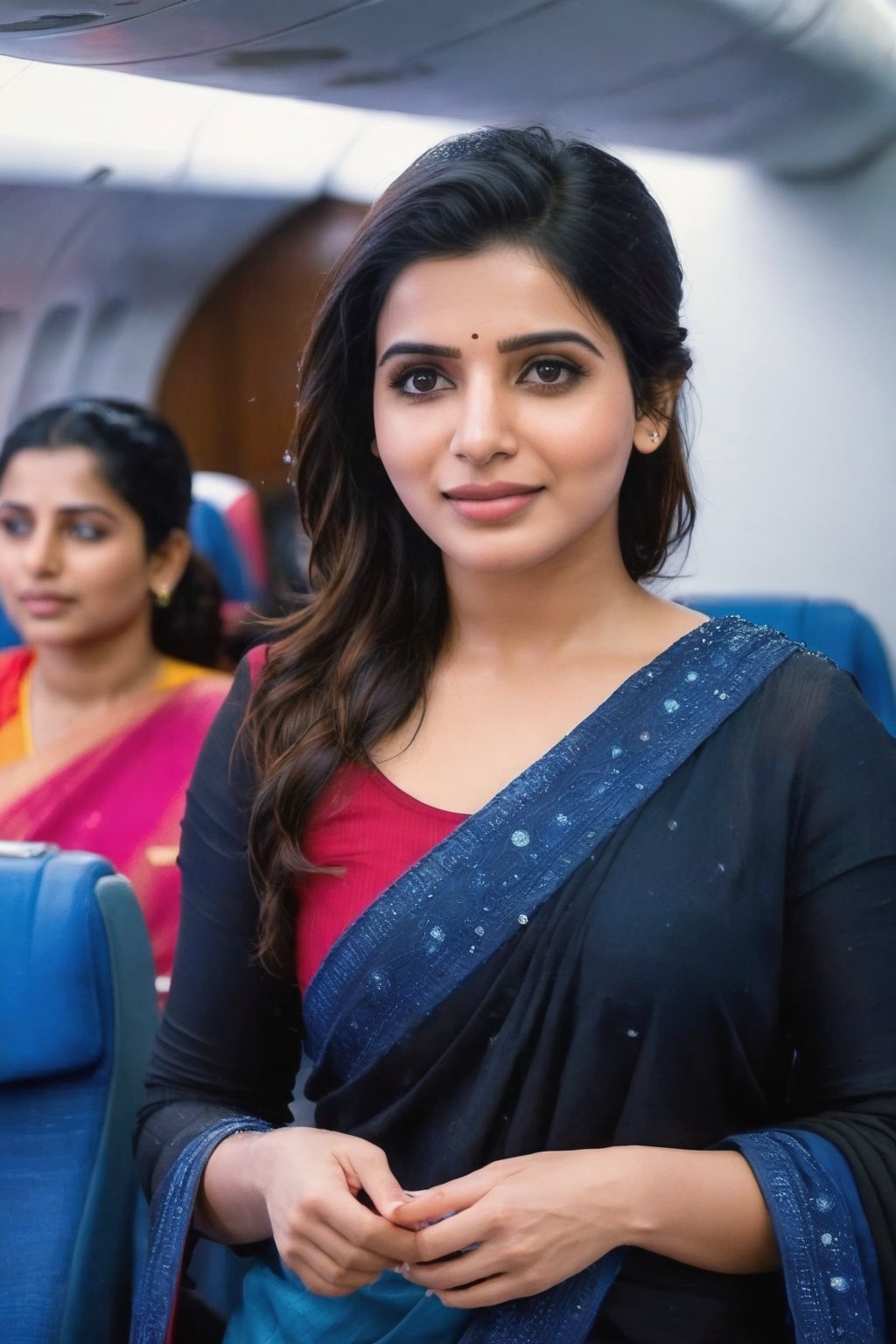  Wet saree in snowfalls in aeroplane ✈️ 🛫 airport Beautiful, Realistic, Fantasy, Ai, cute,  Instagram model, long black_hair, colorful hair, warm, dacing,  indian,Young beauty spirit,.Beautiful, Realistic, Fantasy, Ai, cute,shoot. Beautiful, Realistic, Fantasy, Ai, cute, photo, full length, Beautiful, Realistic, Fantasy, Ai, cute,
, top to bottom,
,Future girl,Samantha Ruth Prabhu,18+,SamanthaRuthPrabhu