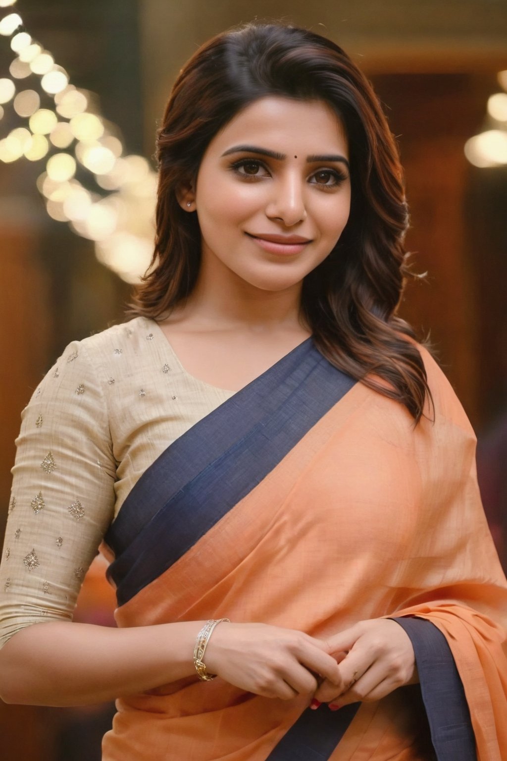 Ultra Realistic Fantasy AI of Samantha Ruth Prabhu Cute smile Beautiful Suit Saree Traditional Queen Realistic Fantasy AI of Samantha Ruth Prabhu 
, top to bottom,
,Future girl,Samantha Ruth Prabhu,18+,SamanthaRuthPrabhu a