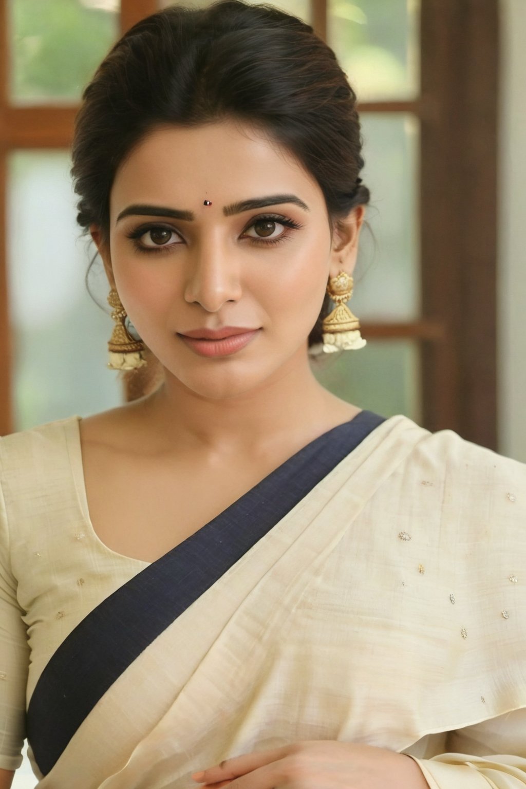 Cute Beautiful, Realistic, Fantasy, Ai, cute, Beautiful, Saree Traditional Queen , Aesthetic Of Samantha Ruth Prabhu 