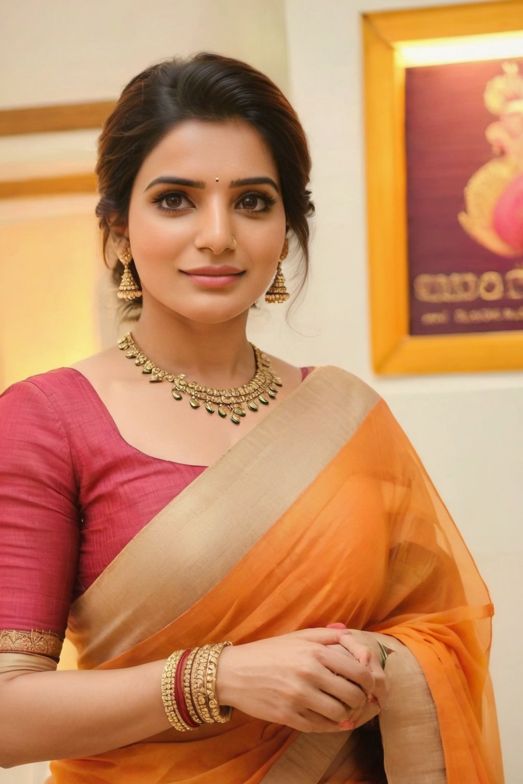 Utkarsh Kate Cute Beautiful, Realistic, Fantasy, Ai, cute, Beautiful, Saree Traditional Queen , Aesthetic Of Samantha Ruth Prabhu 