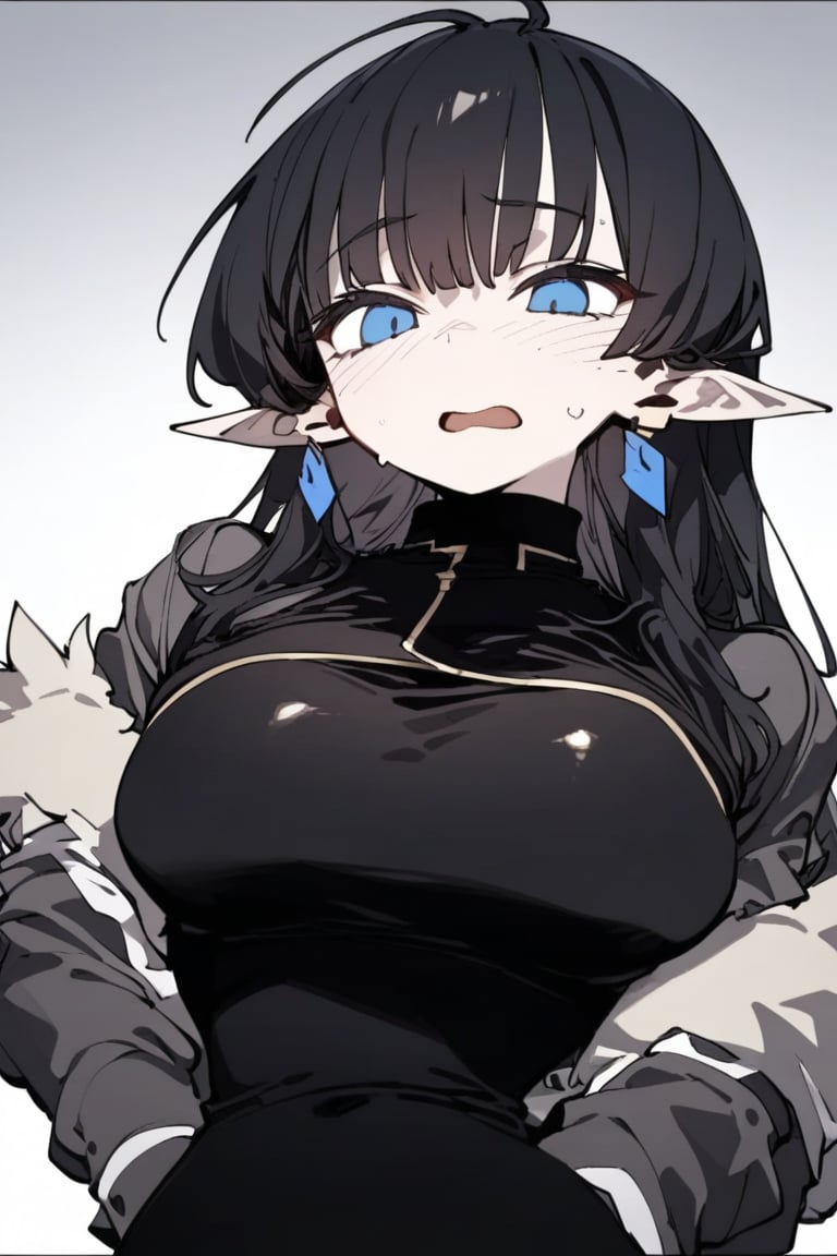 1girl, solo, black hair, long hair, upper body, masterpiece, best quality, very aesthetic, absurdres,gotou hitori, sagawa, fucking, masterpiece, high quality, only black hair, rubber suit clothes, feel disgusting, blue eyes, censored, tickled by feather, feel sexually good