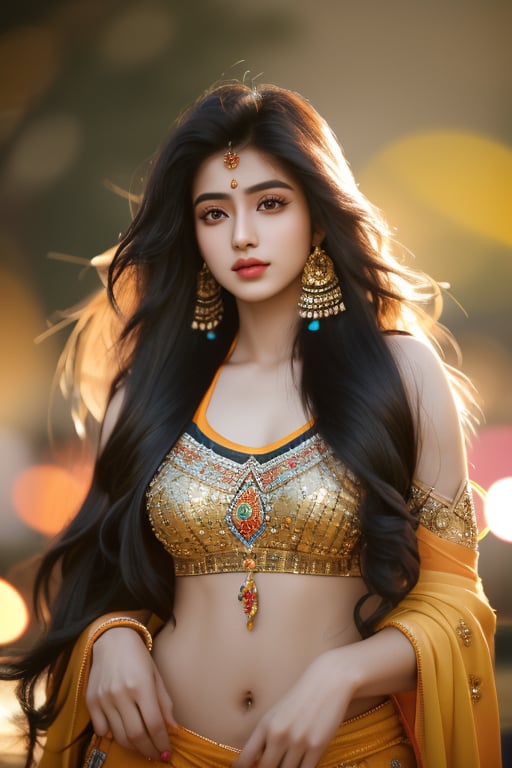 4k,best quality,masterpiece,22yo 1 indian girl, 
muscular fit body,indian sarhi, ((shor hair with long locks:1.2)), black hair, bokeh, stages, 
real person, color splash style photo,
,Colors,1 girl ,photorealistic