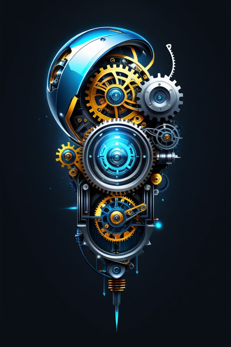 Futuristic Mechanical Elegance T-shirt design