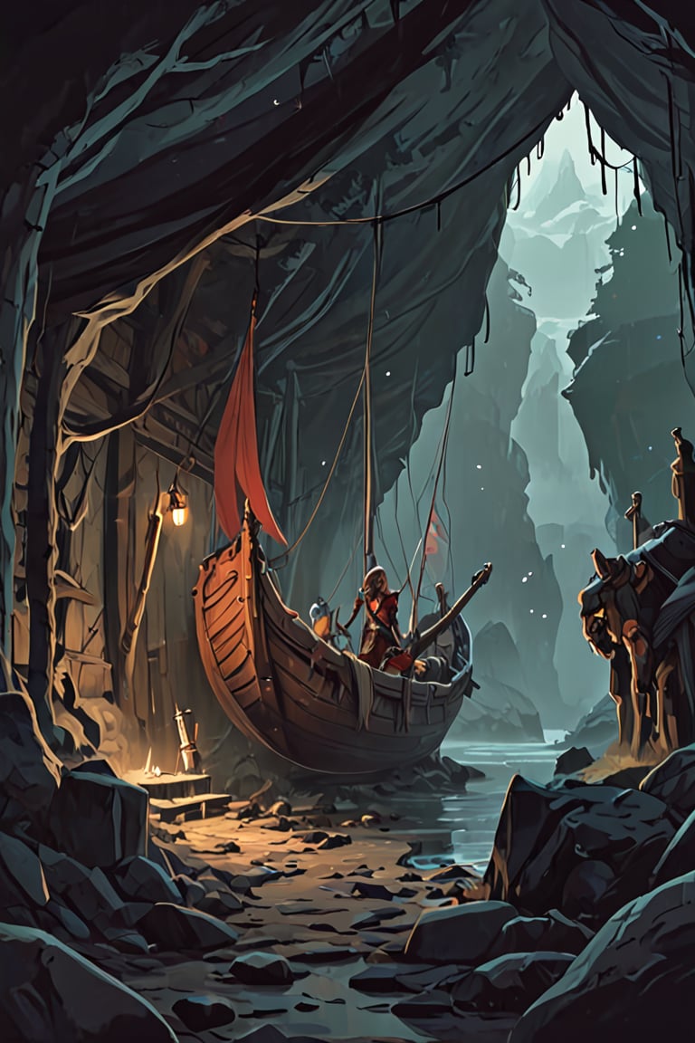 
[dark cave (anime concept art:0.3) with ambient green illumination  :Alette The Banner Saga Caravan Viking Mythology:0.2]