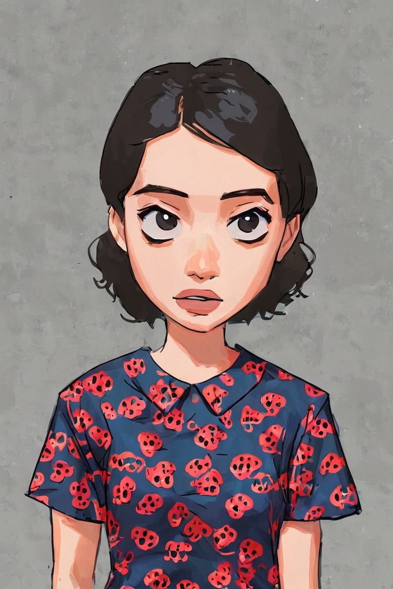 1girl, patterned shirt, FLTA