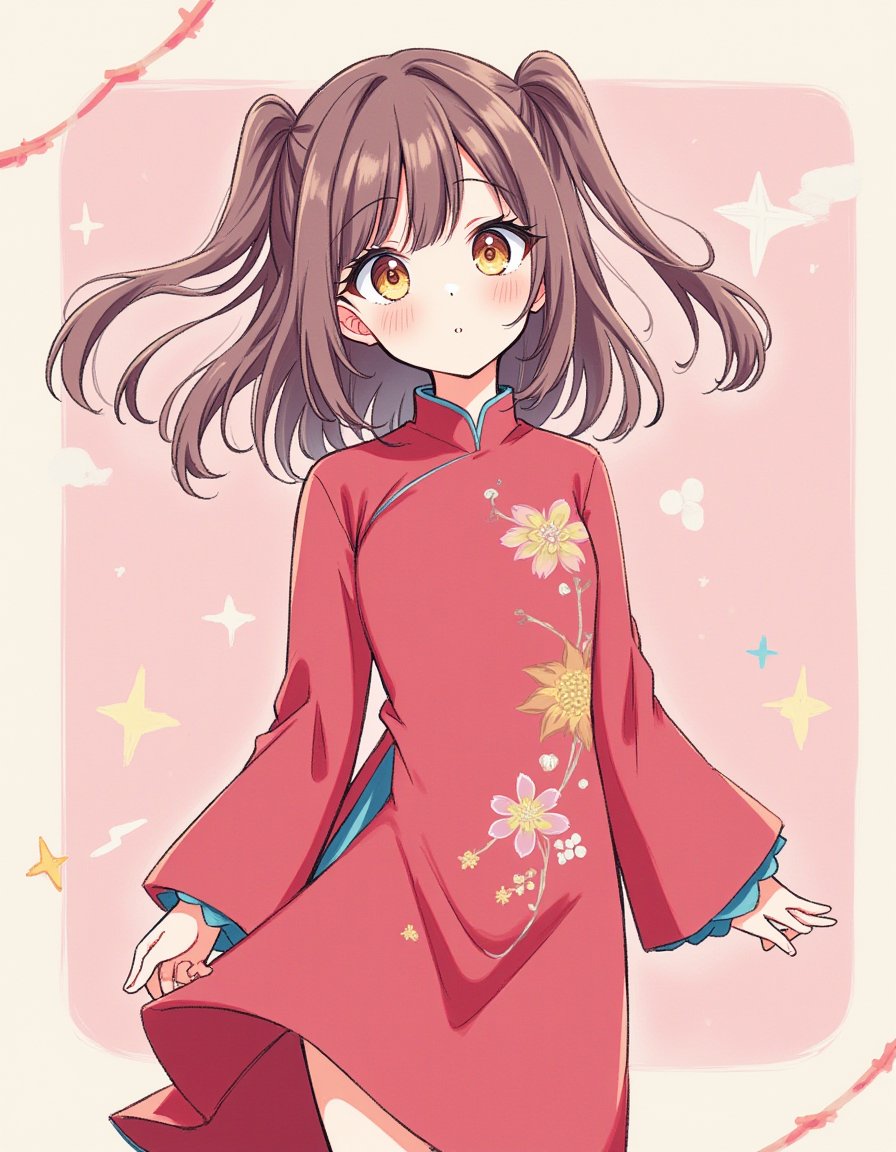 1girl, china dress