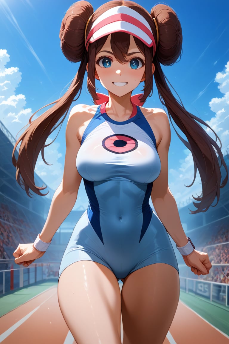 score_9, score_8_up, score_8,sfw,newest,
BREAK,1girl,Rosa,hair bun, blue eyes, twintails, long hair,looking at viewer,smile,cycling uniform,standing,clenched hands,Olympics,attractive image