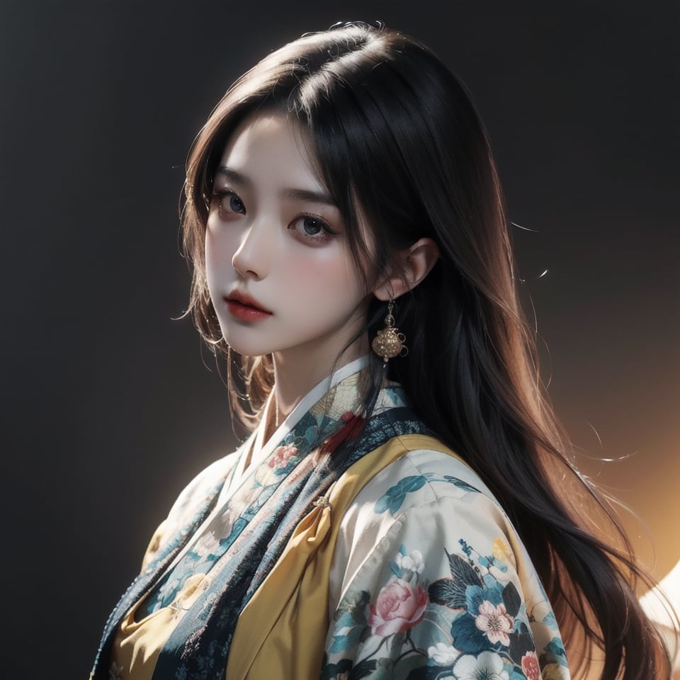 RWA photo, best quality, masterpiece, 8K resolution, Chinese beautiful teen girl, exquisite facial features, wearing white ancient Chinese hanfu,  (black long straight hair flowing down), ((yellow eyes)), close up portrait, wide angle, surreal style, illustration, perfect figure, cinematic texture, soft colors, exquisite details and textures, divine presence, vivid color reflections