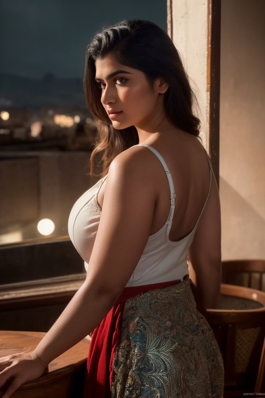 Upper body shot of a plus size indian sexy women girlstrappy dress, old furniture, cobwebs in background, detailed face, shot with nikon 35 mm prime lens, professional photography, f/1.8, bokkeh,realism, volumetric lighting, masterpiece, best quality, high resolution,hyperrealistic, (analog quality:1.3), (film grain:1.2), beautiful brick wall background, (best quality:1.3), ultra clarity , super realism , 8k, (natural skin texture, hyperrealism, soft light, sharp:1.2), (intricate details:1.12), hdr, technicolor, (intricate), (night:1.4), hyperdetailed, dramatic, intricate details, (cinematic),super realism , 8k, (natural skin texture, hyperrealism, soft light, sharp:1.2), (intricate details:1.12), hdr, vibrant colors, (hdr:1.4), (vibrant colors:1.4), (intricate), (artstation:1.2), hyperdetailed, dramatic, intricate details, (technicolor:0.9), (rutkowski:0.2), cinematic, detailed, realism