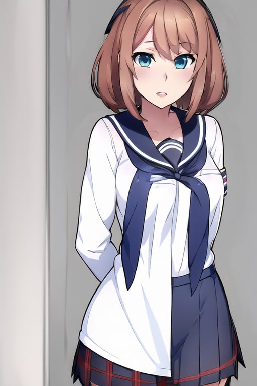 1Girl Solo school uniform standing,Yandere Simulator Style 