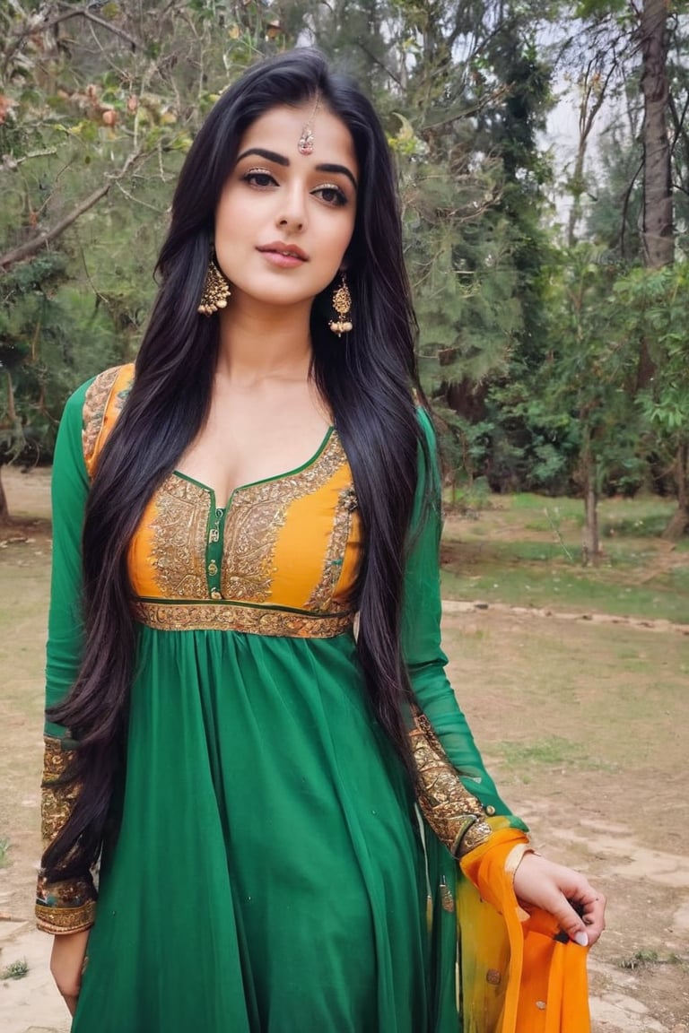 lovely hot cute young attractive teenage girl, 25 years old, cute, an Instagram model, long black_hair, colorful hair, winter, dacing, wear salwar kameez