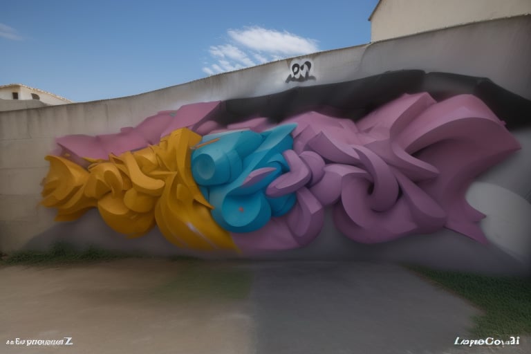 "Un primer plano de la palabra JAHZ en un graffiti 3D hiperrealista. Las letras, en estilo wildstyle, parecen salir de la pared, con una perspectiva que las hace parecer más grandes en la parte inferior. Los colores neón se mezclan y se difuminan, creando un efecto de energía y movimiento. Fondo abstracto con salpicaduras de pintura y goteos."graffiti,3D,3D Graffiti,piece,HIPER REALISTIC,