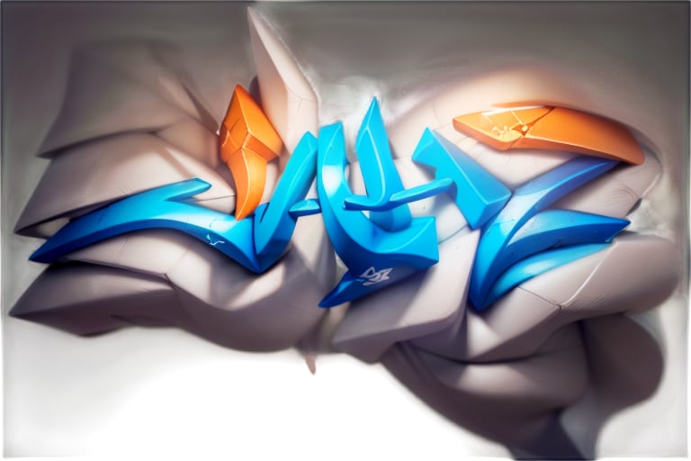 Crea un graffiti 3D con el texto: "JAHZ" , ultra detallado, JAHZ, palabra JAHZ, colores azul, naranja, blanco y rosa,no humans, building, glitch,3D,Graffiti 3D,graffiti,graffiti 3d,pieza, obra maestra, 4k, realista, VERIFICA QUE EL GRAFFITI FORME LA PALABRA JAHZ.