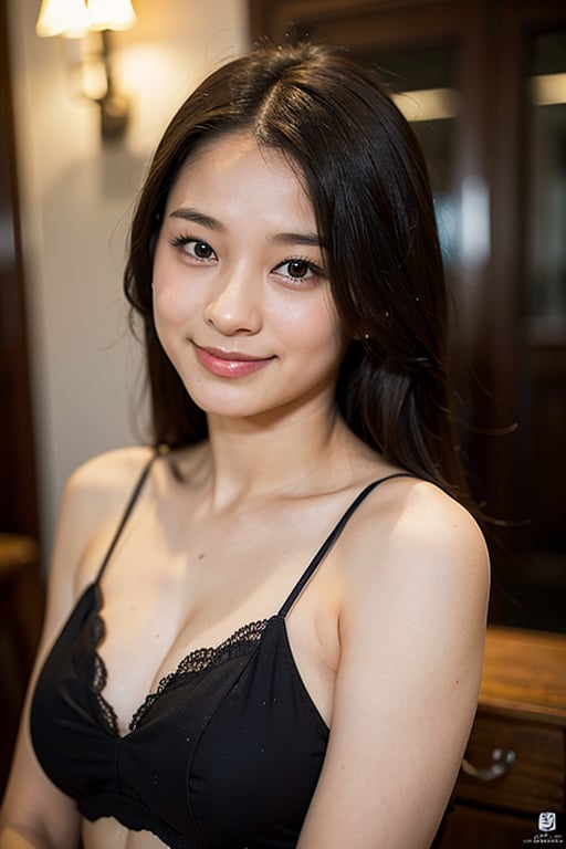 (Best quality, 8k, 32k, Masterpiece, raw photo, UHD:1.2),lifelike rendering, Photo of Pretty asian female, 1girl, solo, 20-years-old, stunning, portrait, BREAK sexy face, sexy eyes, sweety smile, look at viewer, from front below, white teeth, highly details, (detailed real skin texture), detailed hair, detailed fabric rendering, AIDA_LoRA_BelK