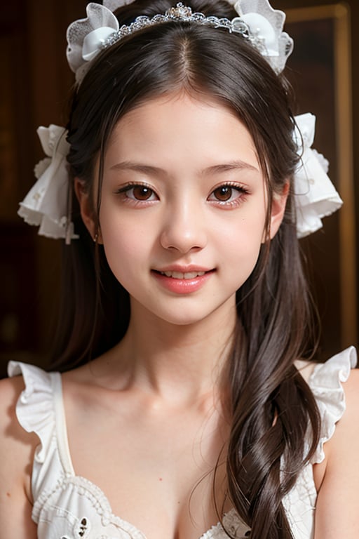 (Best quality, Masterpiece, raw photo, UHD:1.2),lifelike rendering, Photo of Pretty asian female, 1girl, solo, 20-years-old, stunning, portrait, BREAK sexy face, sexy eyes, sweety smile, look at viewer, from front below, white teeth, highly details, (detailed real skin texture), detailed hair, detailed fabric rendering 