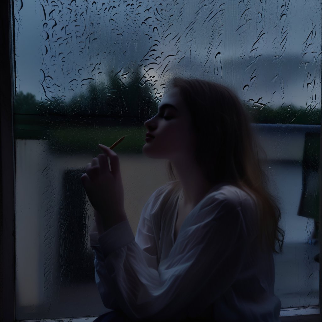 My friend the artist and poet on a rainy evening on glass,
He drew my love, revealing to me a miracle on earth,
I sat silently by the window and enjoyed the silence,
My love has always been with me since then