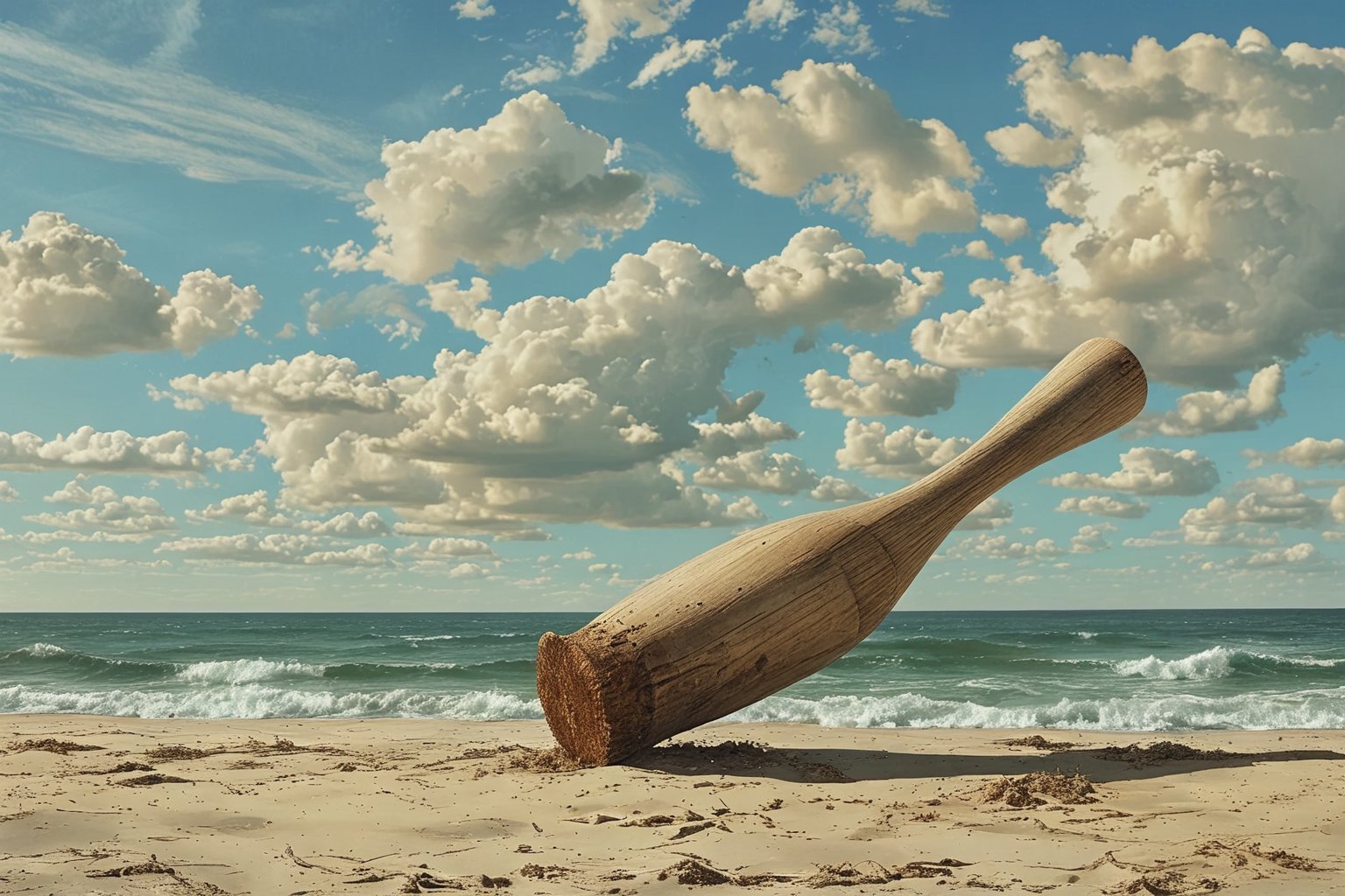 a baseball bat on the beach