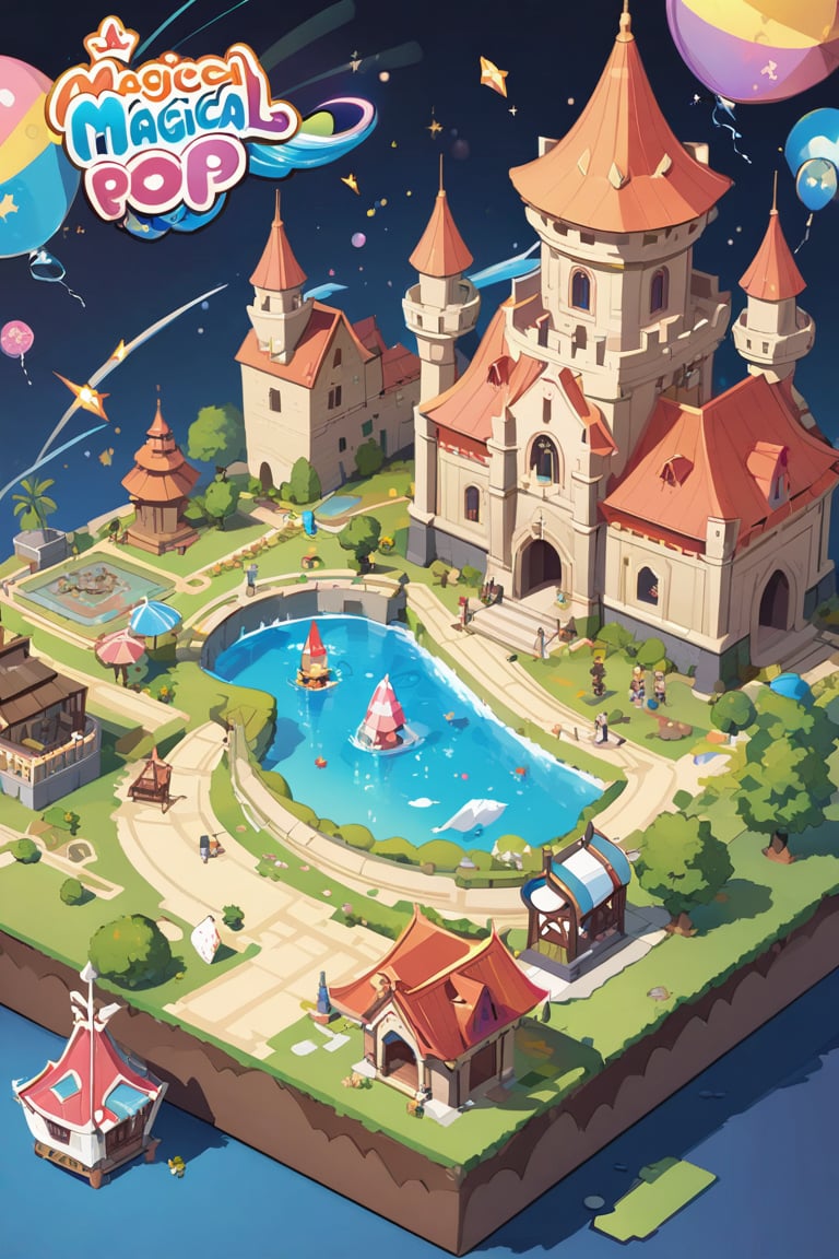 (Magical POP Illustration: 1.4),Isometric, Miniature, Deformed, Chibi, Height , Dynamic Angle, Fantasy World, Map, Concept Art, Deformed,masterpiece,cute,dragon,sword,(incredibly_absurdres: 1.4),,