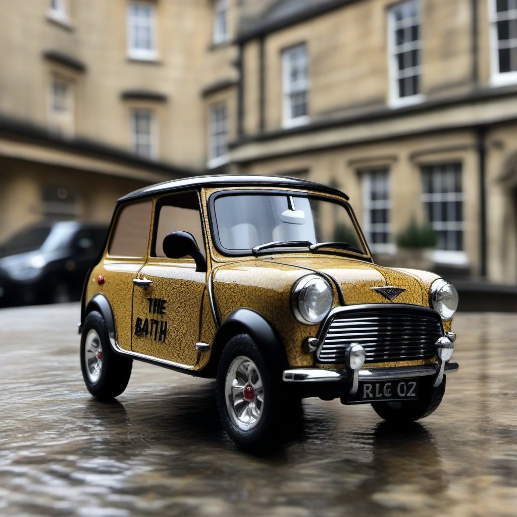 A mini the rock is in bath