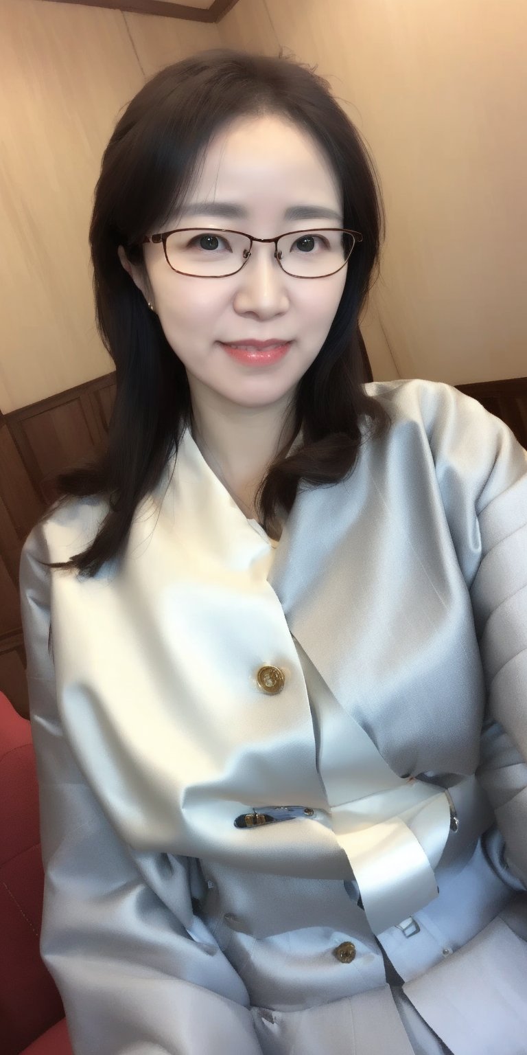 A professional therapist with long hair,Wearing women's glasses. She is a professional therapist with a cheerful personality, a bit of elegance, a charming smile, but a strong personality..Wearing women's glasses.