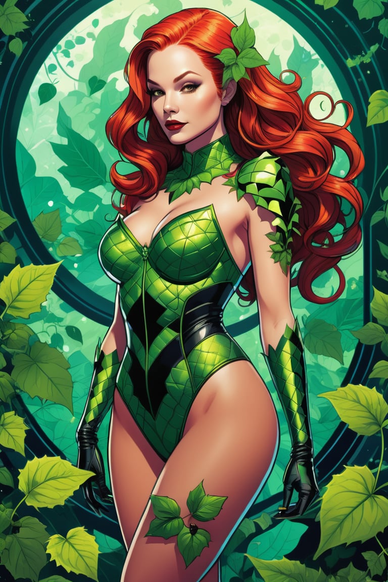 (masterpiece, high quality, 8K, high_res), 
sticker art style, surreal picture, comic style, scifi,
the Poison Ivy in the cosmo opera setting, vibrant flat coloring, intricate details, inspired by Mass Effect by Bioware studio and DC comics, 
graphic illustration, 