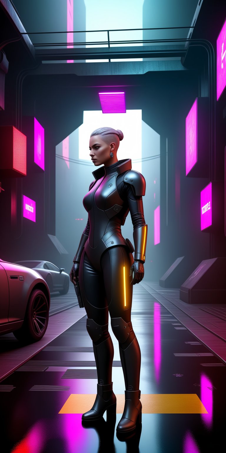 Generate hyper realistic image of an underground resistance movement in a cyberpunk dystopia, where androids with human-like features join forces against oppressive forces. The scene is set in a hidden rebel base adorned with holographic maps and futuristic technology.,,<lora:659095807385103906:1.0>